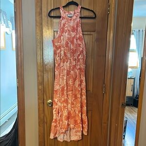 Nine West Coral Floral High Low Dress